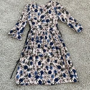 Topshop floral midi dress with peek-a-boo sides